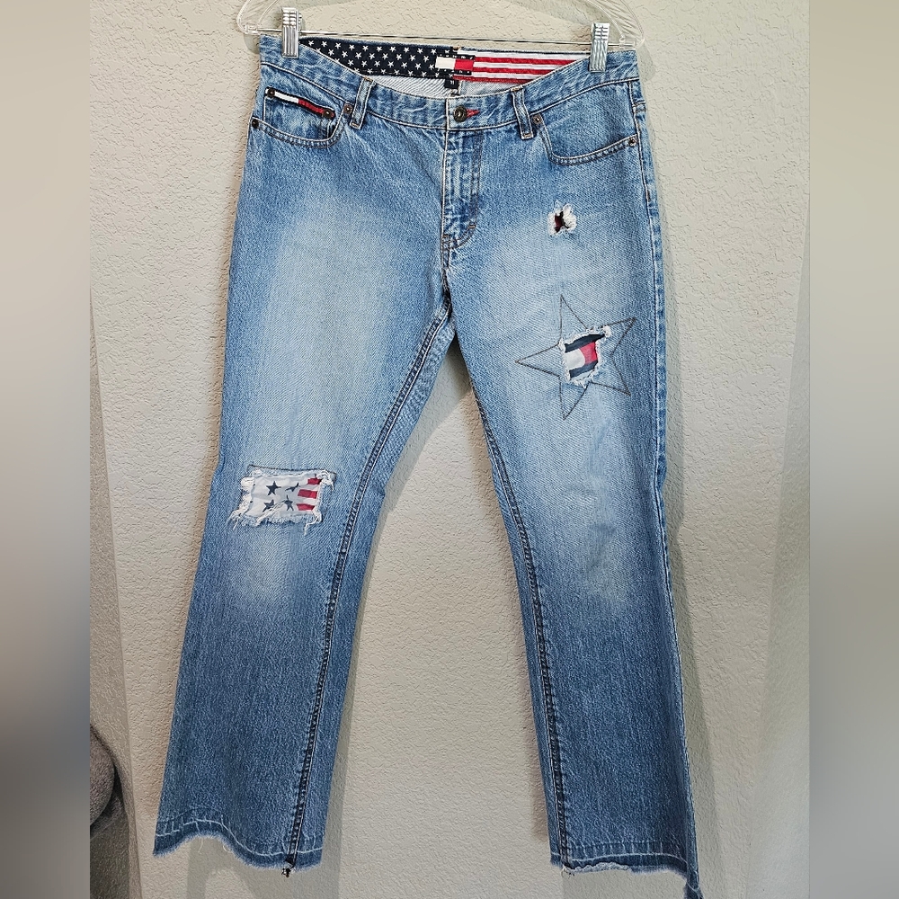 Size 11 Vintage Tommy Jeans with Flag Patches